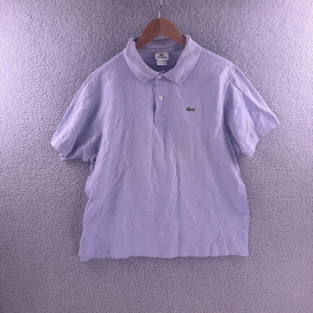 Lacoste Mens Lavender Purple Short Sleeve Cotton Pique Polo Shirt Size 6 XL